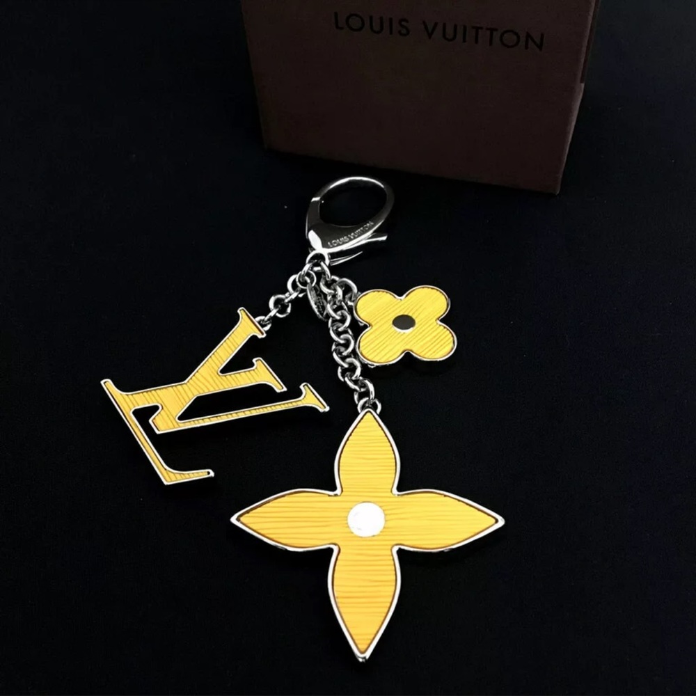 Louis Vuitton Epi Fleur De Monogram Key Ring Bag Charm + LV Dust Bag